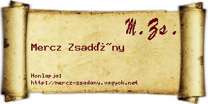 Mercz Zsadány névjegykártya